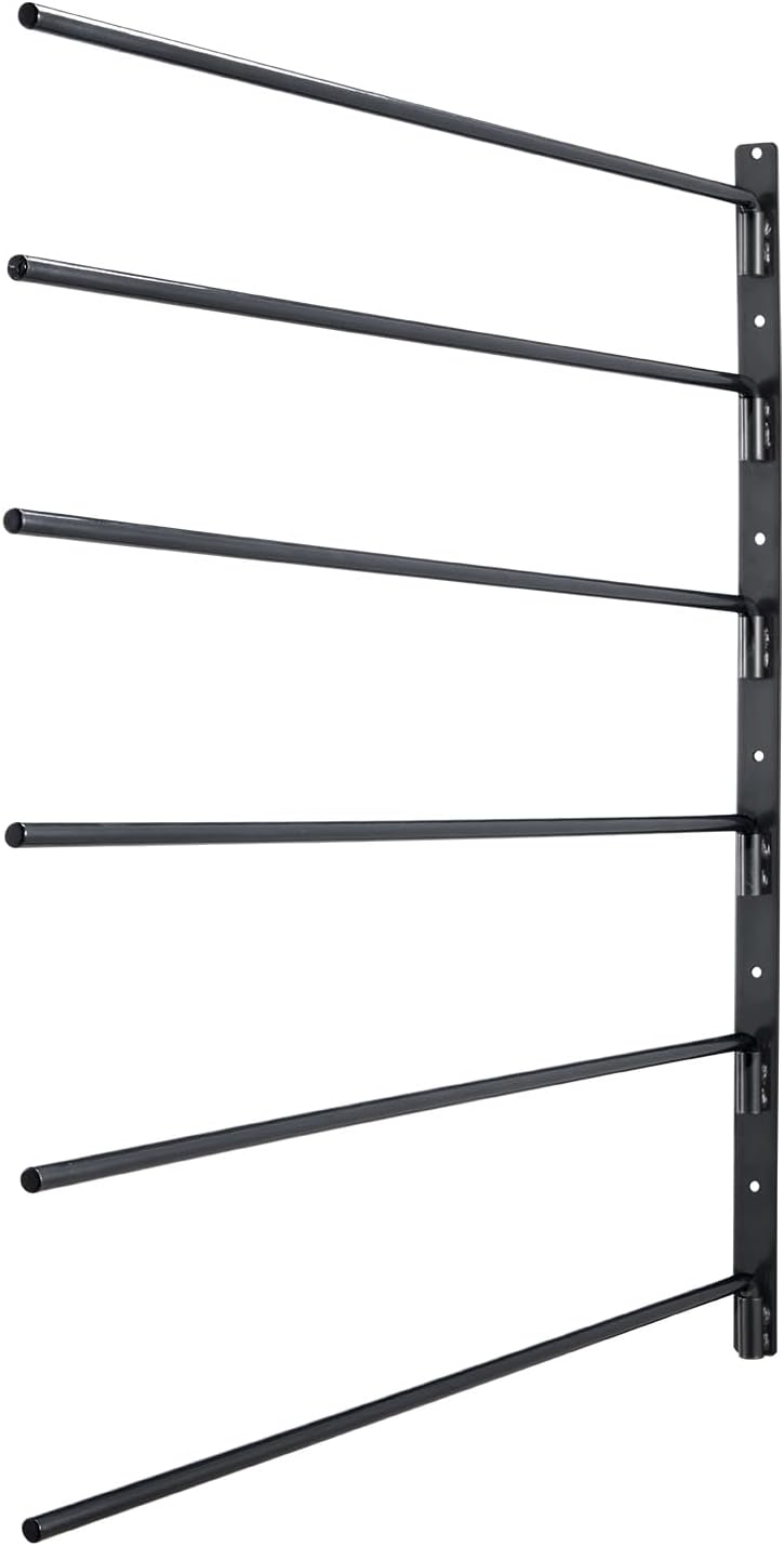 VEVOR Wall Mounted Saddle Rack, , Swing Out Saddle Holder, Six Tiers Horse Saddle Stand, Space Saving Horse Pad and Blanket Rack for Tack Room Organization Trailer Accessories